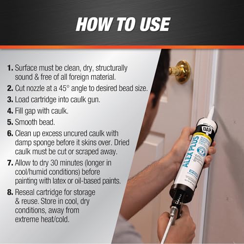 DAP Alex Plus 10.1oz All Purpose Acrylic Latex Caulk Plus Silicone