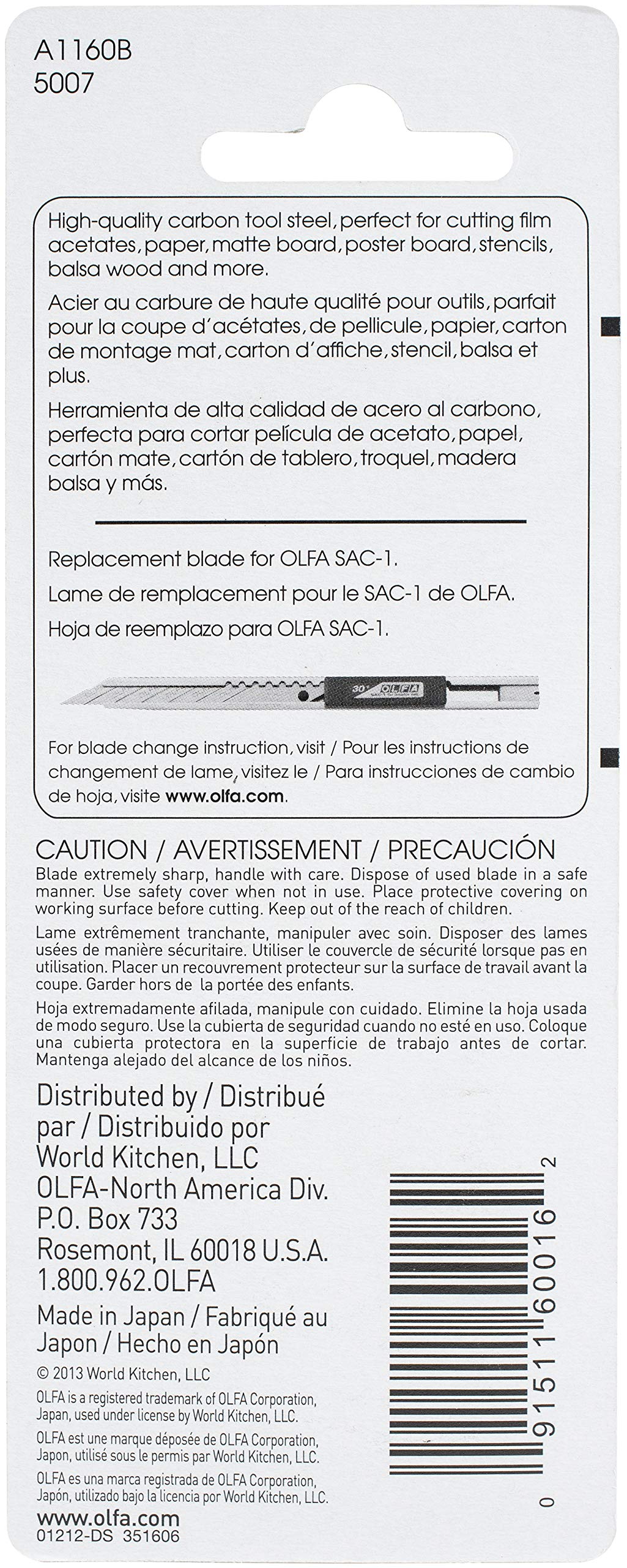 OLFA Snap-Off Art Knife Replacement Blades 10/Pkg-For 9150