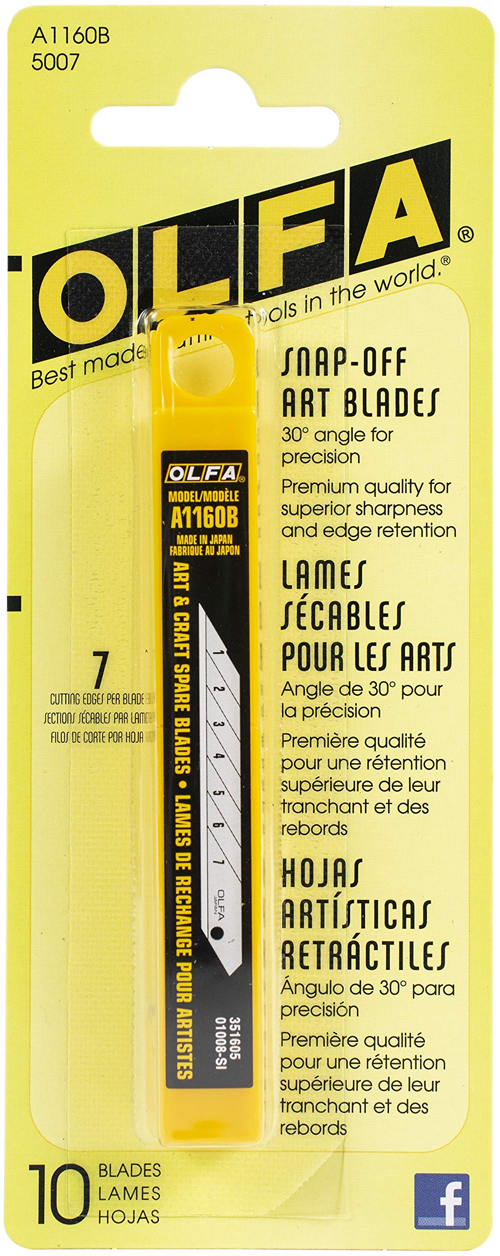 OLFA Snap-Off Art Knife Replacement Blades 10/Pkg-For 9150