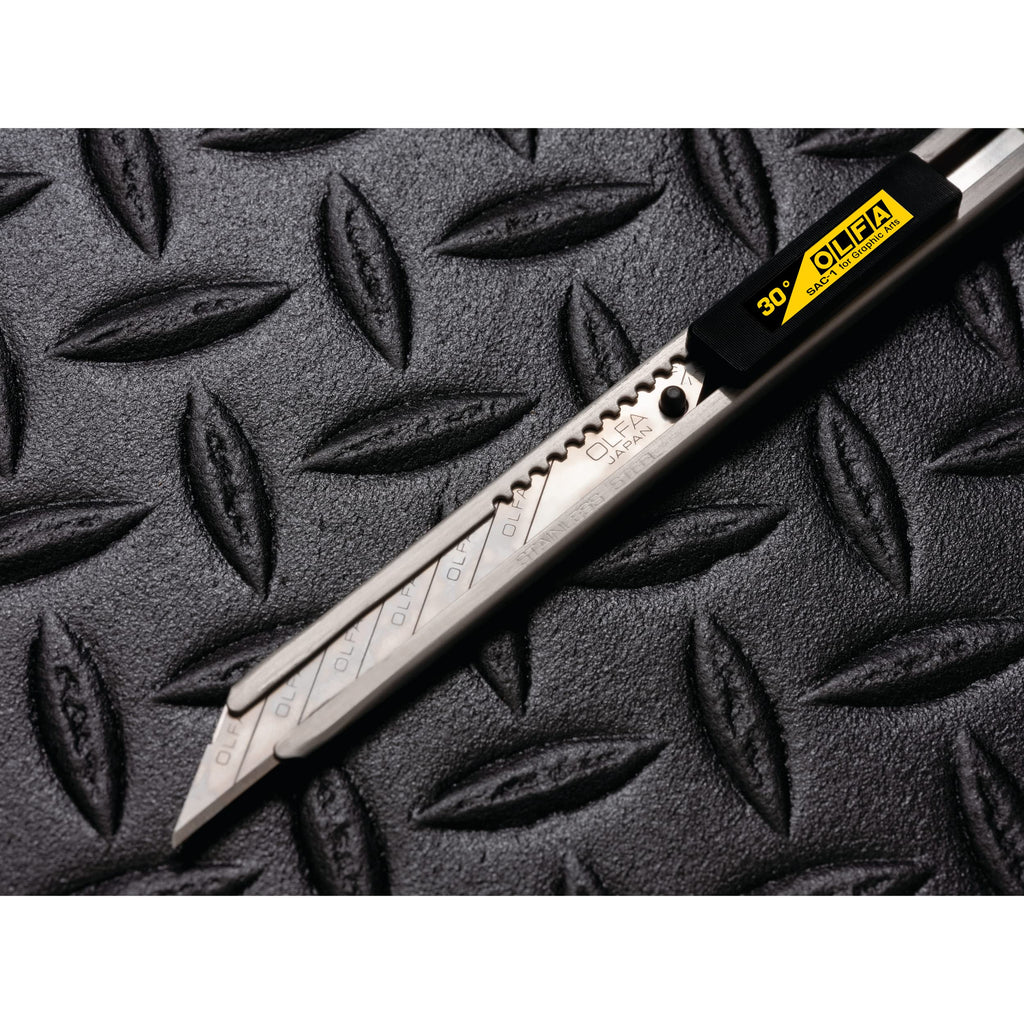 OLFA SAC-1 9mm Stainless Steel Graphics Knife – Precision Art Cutter with Snap-Off Blade